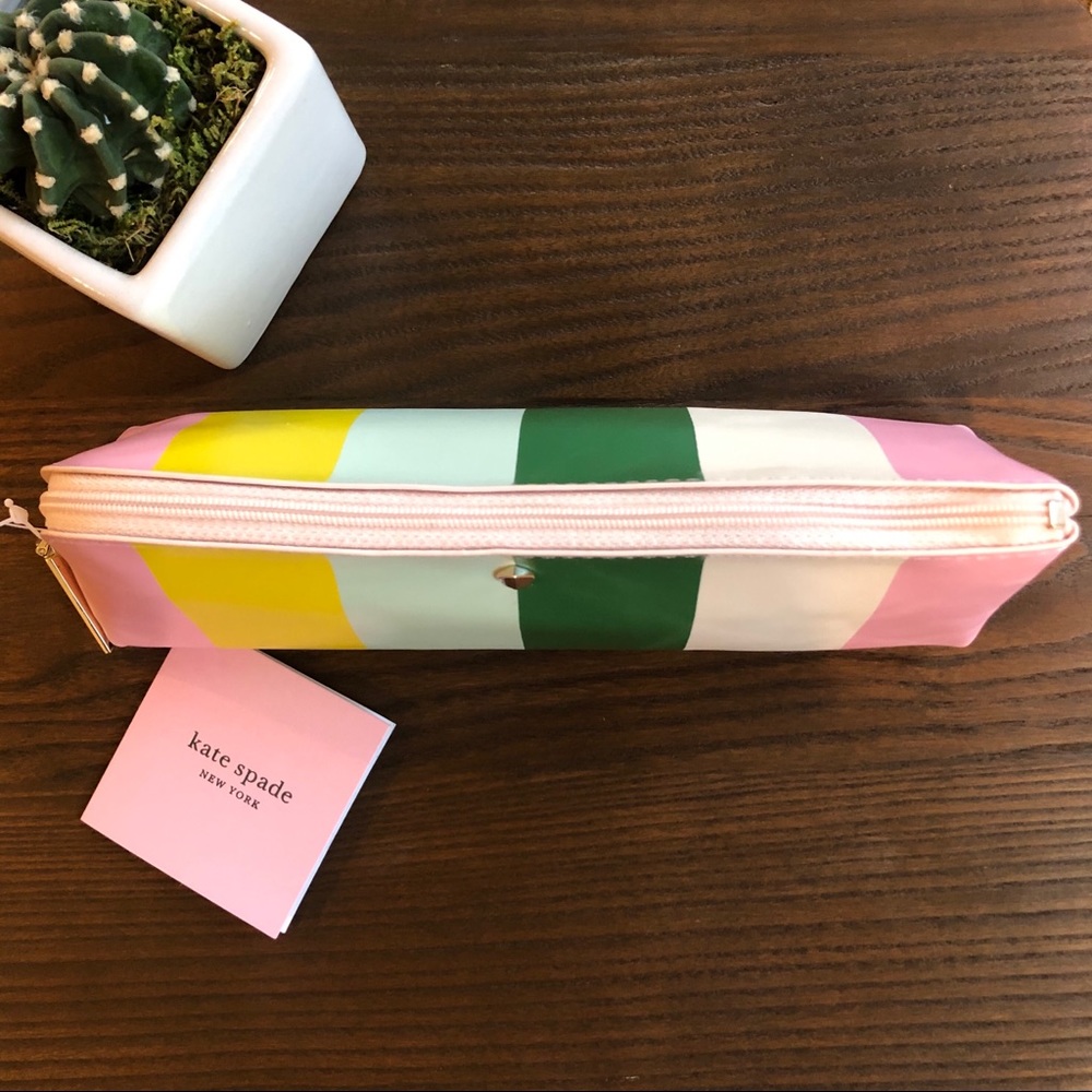 NWT Kate Spade Stripe Pencil Case